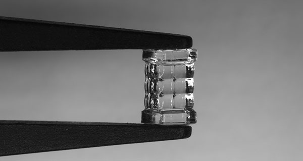 Microlens array help by tweezers